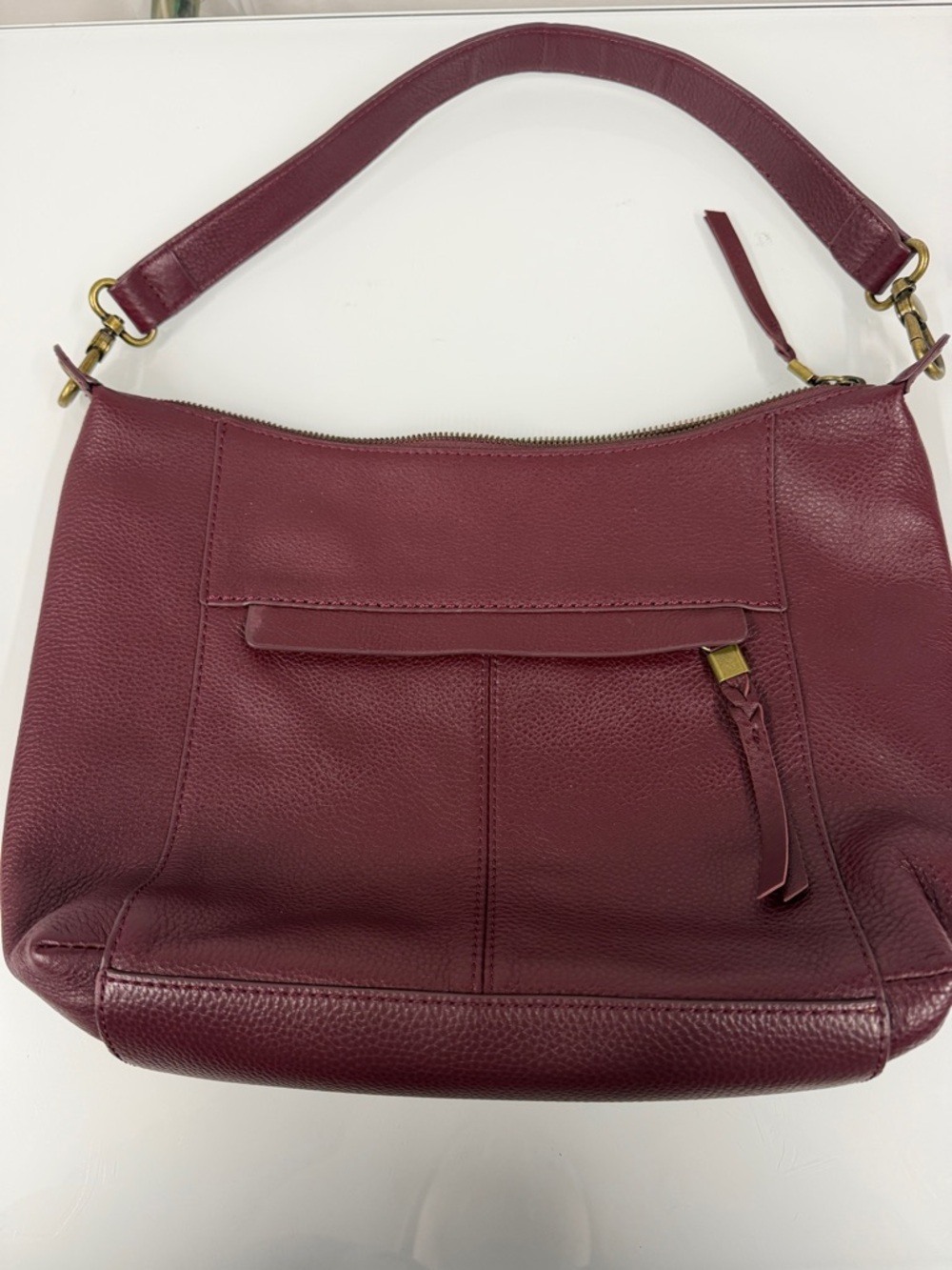 The Sak Pebbled Leather Hobo Bag in Deep Burgundy - Picture 2 of 6